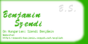 benjamin szendi business card